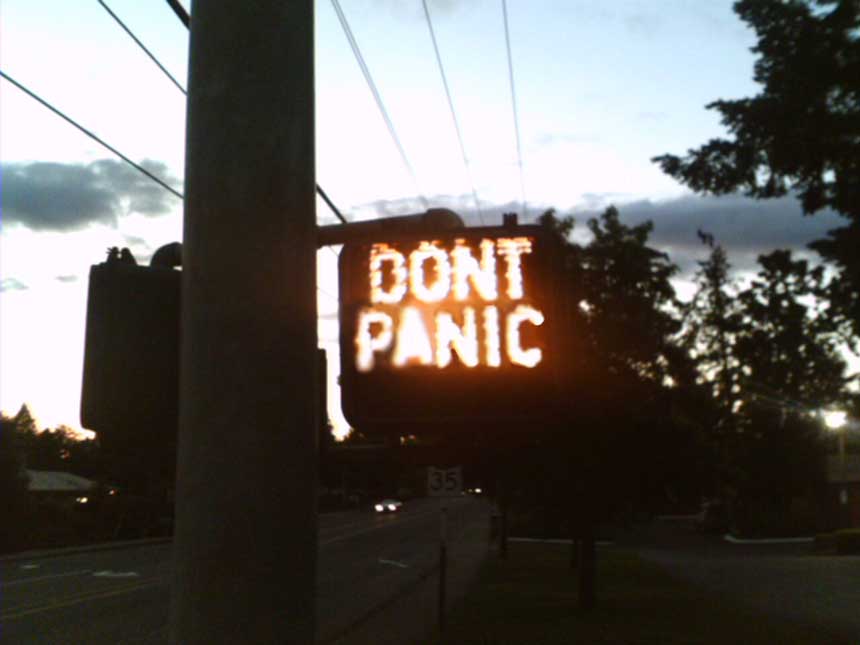 Don't Panic Street Sign